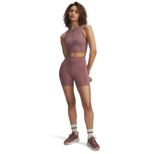 Zdjęcie produktu Damskie spodenki treningowe Under Armour Project Rock Middie Short - różowe