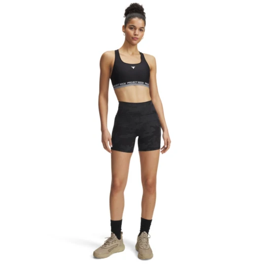 Zdjęcie produktu Damskie spodenki treningowe Under Armour Project Rock Middy Short - czarne
