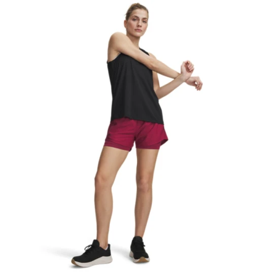 Zdjęcie produktu Damskie spodenki treningowe Under Armour Tech Play Up 2in1 Shorts - burgundowe