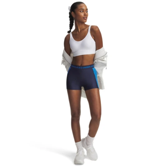 Zdjęcie produktu Damskie spodenki treningowe Under Armour UA Heat Gear Rib Shorty - niebieskie