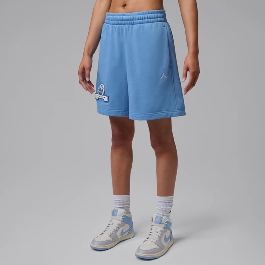Zdjęcie produktu Damskie spodenki z dzianiny dresowej z grafiką Jordan Brooklyn Fleece - Niebieski