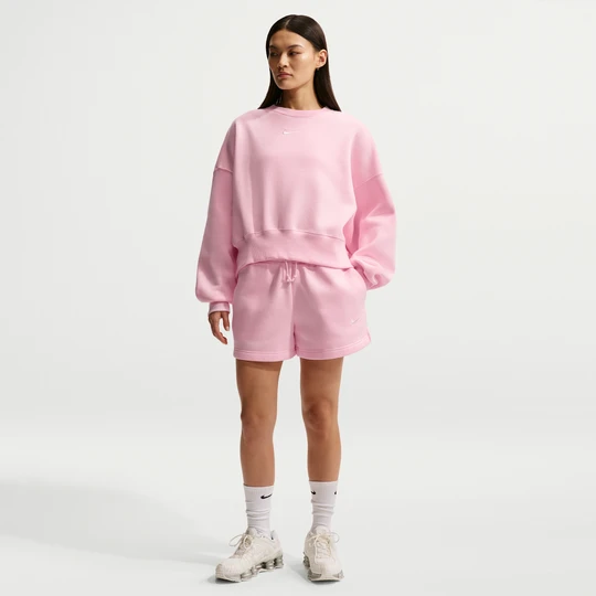 Zdjęcie produktu Damskie spodenki ze średnim stanem 10 cm Nike Phoenix Fleece - Różowy