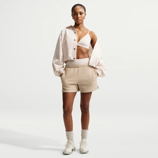 Zdjęcie produktu Damskie spodenki ze średnim stanem Nike Studio Fleece Medium Weight - Brązowy