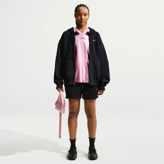 Zdjęcie produktu Damskie spodenki ze średnim stanem Nike Studio Fleece Medium Weight - Czerń