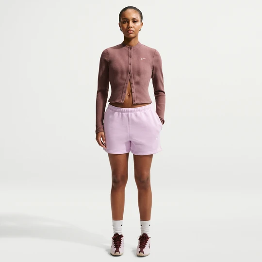 Zdjęcie produktu Damskie spodenki ze średnim stanem Nike Studio Fleece Medium Weight - Fiolet