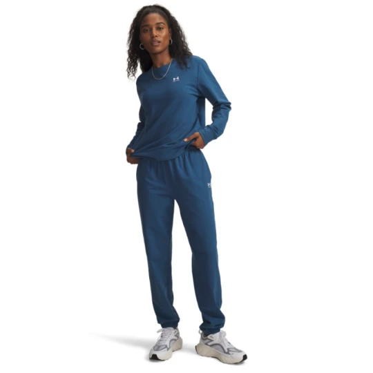 Zdjęcie produktu Damskie spodnie dresowe joggery Under Armour Sport Terry Jogger - granatowe