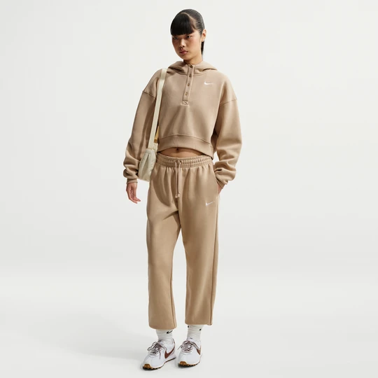 Zdjęcie produktu Damskie spodnie dresowe o kroju oversize z wysokim stanem Nike Phoenix Fleece - Brązowy