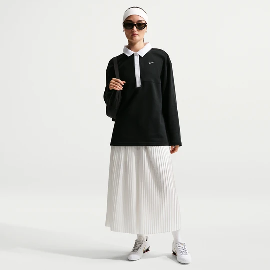 Zdjęcie produktu Damskie spodnie o kroju oversize ze średnim stanem Nike - Biel
