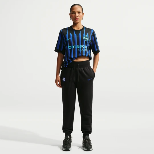 Zdjęcie produktu Damskie spodnie piłkarskie z wysokim stanem Nike Inter Mediolan Phoenix Fleece - Czerń