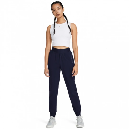 Zdjęcie produktu Damskie spodnie treningowe Under Armour Sport High Rise Woven Pant - granatowe