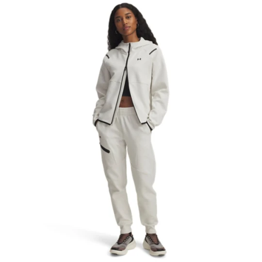 Zdjęcie produktu Damskie spodnie treningowe Under Armour Unstoppable Flc Jogger - białe