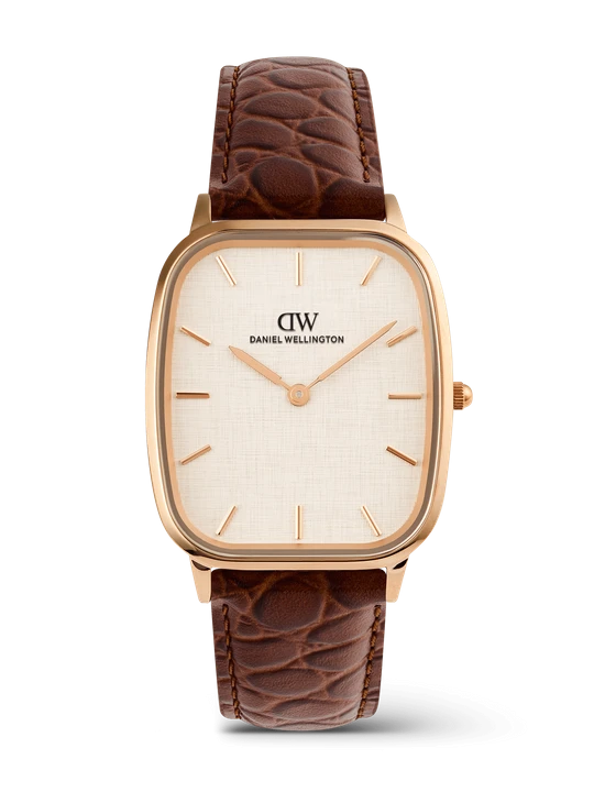 Zdjęcie produktu Daniel Wellington DW Watch Marlon Brown Croc Belly Linen Rose Gold 32mm