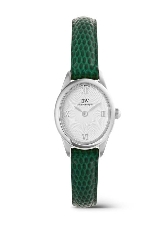 Zdjęcie produktu Daniel Wellington DW Watch Ophelia Mini Green Lizard White Guilloché Silver 22x25.5mm
