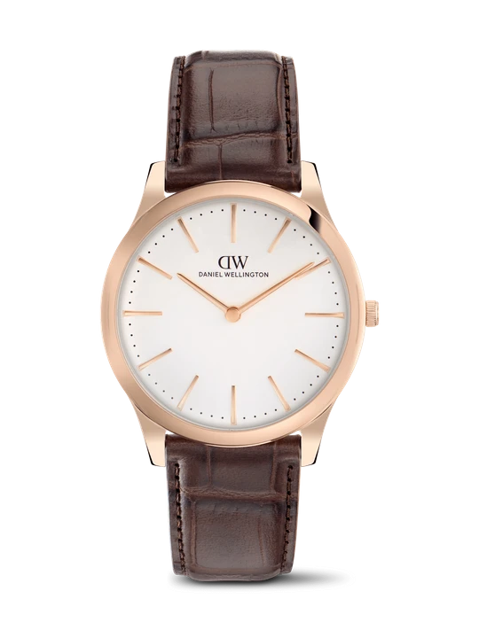 Zdjęcie produktu Daniel Wellington DW Watch Pathfinder Brown-Croc Frost-White Rose Gold 39mm
