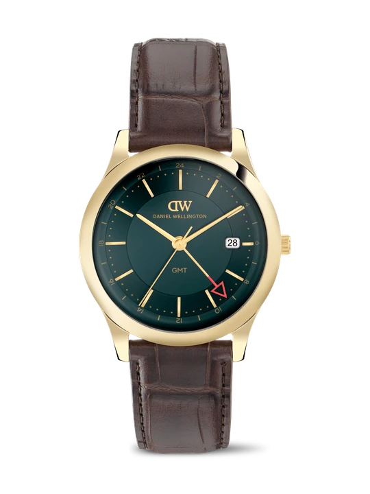 Zdjęcie produktu Daniel Wellington DW Watch Pathfinder GMT Brown-Croc Green Gold 39mm