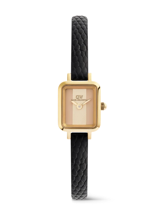 Zdjęcie produktu Daniel Wellington DW Watch Quadro Mini Black Lizard Conwy Gold 15mm