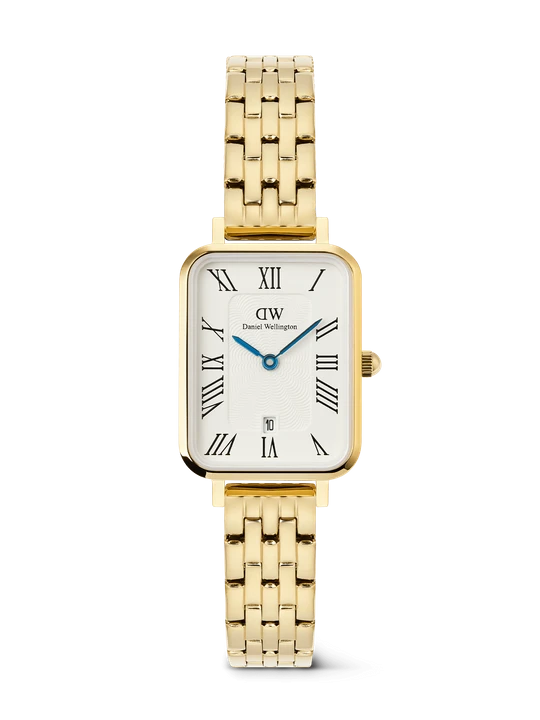 Zdjęcie produktu Daniel Wellington DW Watch Quadro Roman Numerals Date 5-link Gold 20x26mm
