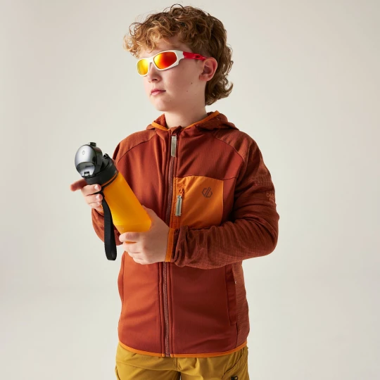 Zdjęcie produktu Dare 2b Bluza dziecięca z kapturem szybkoschnąca Expedition Pomarańczowy, Rozmiar: 152 cm