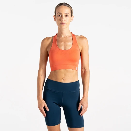 Zdjęcie produktu Dare 2b Biustonosz sportowy damski szybkoschnący Don't Sweat It III Pomarańczowy