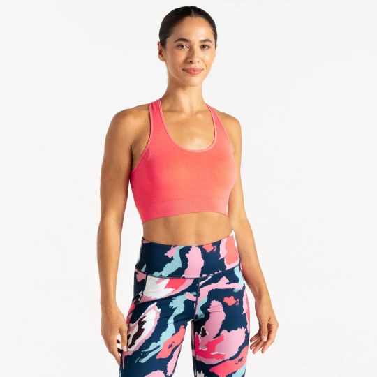 Zdjęcie produktu Dare 2b Biustonosz sportowy damski szybkoschnący Don't Sweat It III Pomarańczowy