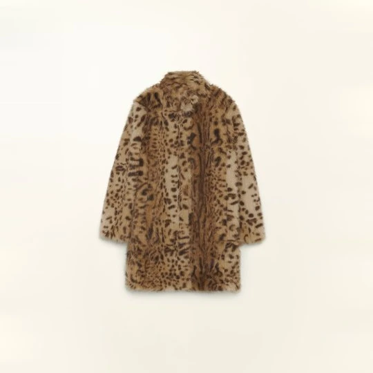 Zdjęcie produktu Dark olive Leopard fur coat BIMBA Y LOLA LEOPARD DARK OLIVE