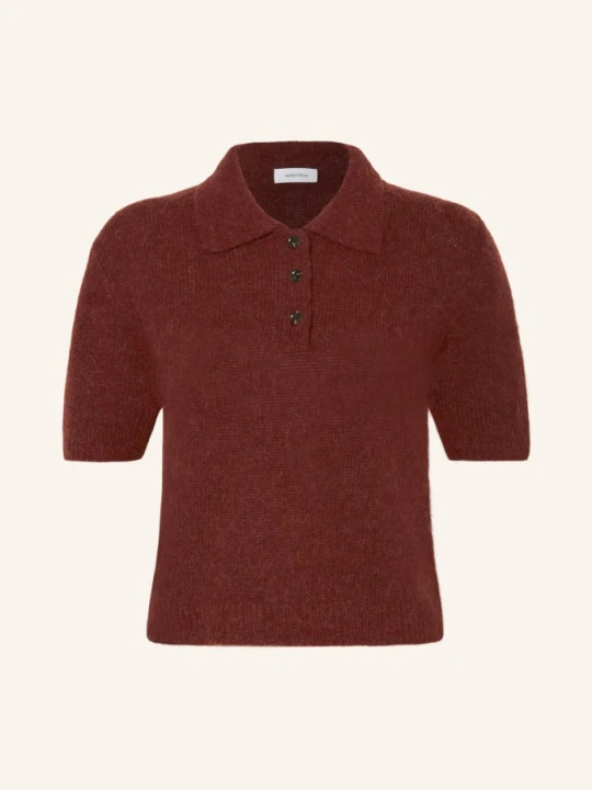 Zdjęcie produktu Darling Harbour Dzianinowa Koszulka Polo Z Alpaki braun WOOD BROWN