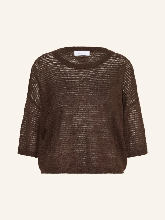 Zdjęcie produktu Darling Harbour Dzianinowa Koszulka Z Lnu braun DARK BROWN