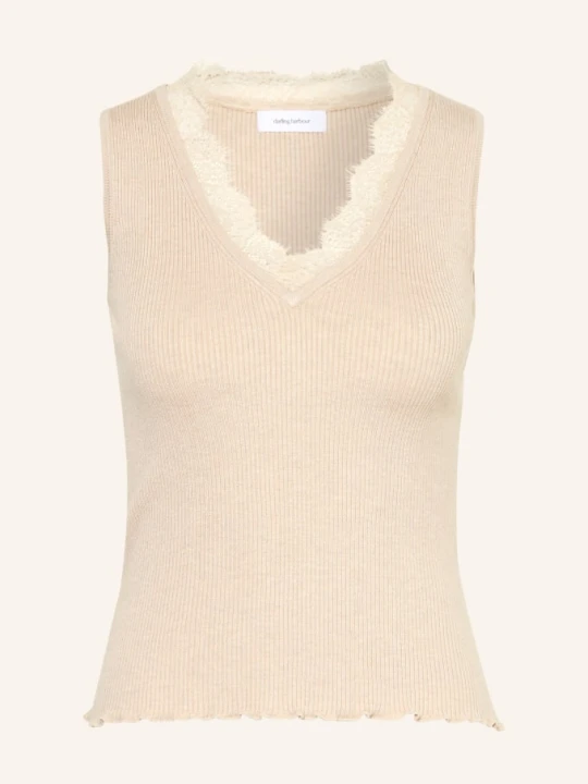 Zdjęcie produktu Darling Harbour Dzianinowy Top Z Koronką beige