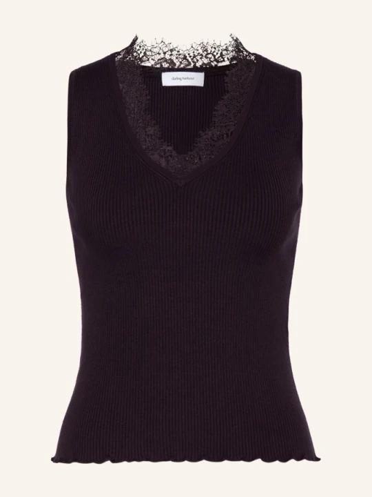Zdjęcie produktu Darling Harbour Dzianinowy Top Z Koronką blau BLUEBERRY