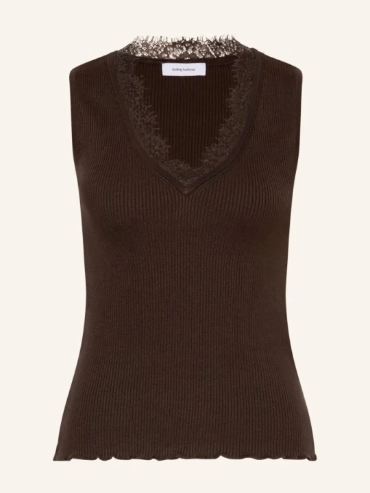 Zdjęcie produktu Darling Harbour Dzianinowy Top Z Koronką braun DARK BROWN