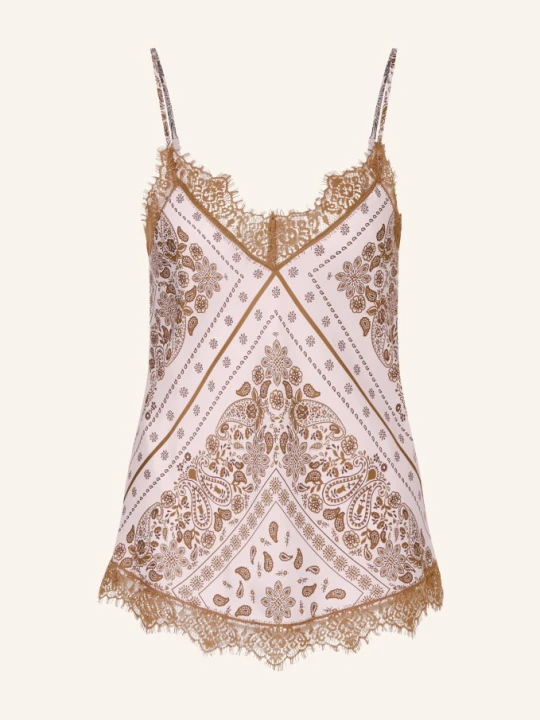 Zdjęcie produktu Darling Harbour Top Z Jedwabiu I Koronki rosa Bandana print rose