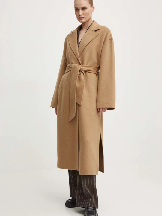 Zdjęcie produktu Day Birger et Mikkelsen płaszcz wełniany Wright - Double Faced Wool beżowy