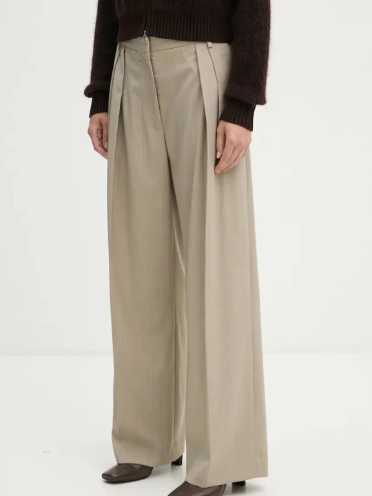 Zdjęcie produktu Day Birger et Mikkelsen spodnie z domieszką wełny Enzo - Classic Wool Blend beżowy