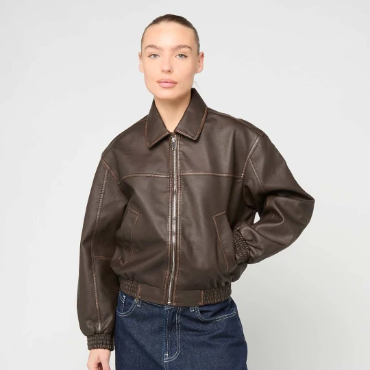 Zdjęcie produktu Oversized Cropped Jacket Decibel brązowy