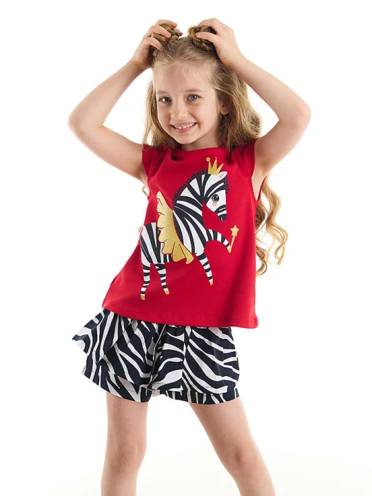 Zdjęcie produktu Denokids 2-częściowy zestaw "Ballet Zebra" w kolorze czarno-czerwonym rozmiar: 122