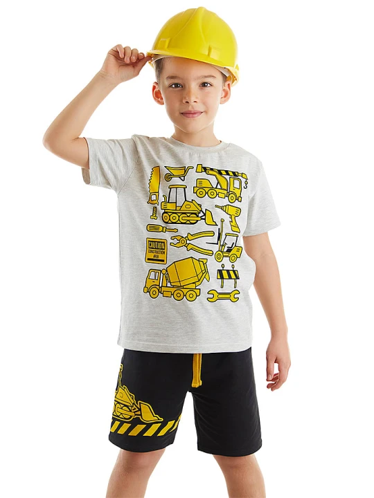 Zdjęcie produktu Denokids 2-częściowy zestaw "Construction" w kolorze biało-czarnym rozmiar: 116