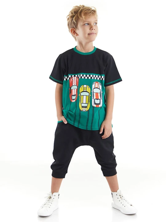Zdjęcie produktu Denokids 2-częściowy zestaw "Finish" w kolorze zielono-czarnym rozmiar: 122