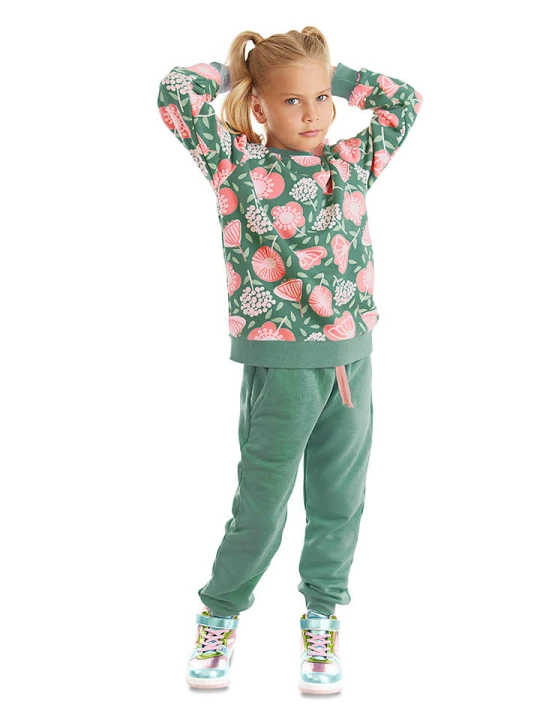 Zdjęcie produktu Denokids 2-częściowy zestaw "Flower Garden" w kolorze zielonym rozmiar: 128