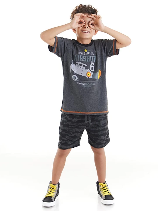 Zdjęcie produktu Denokids 2-częściowy zestaw "Glider" w kolorze szarym rozmiar: 122