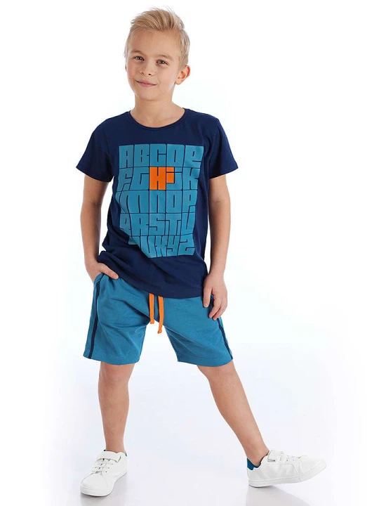 Zdjęcie produktu Denokids 2-częściowy zestaw "Hi" w kolorze niebieskim rozmiar: 104