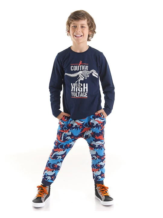 Zdjęcie produktu Denokids 2-częściowy zestaw "High Voltage" w kolorze granatowym rozmiar: 104