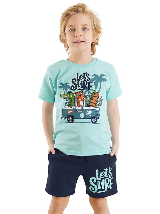 Zdjęcie produktu Denokids 2-częściowy zestaw "Lets Surf" w kolorze granatowo-błękitnym rozmiar: 122
