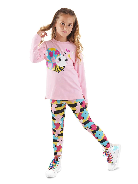 Zdjęcie produktu Denokids 2-częściowy zestaw "Little Bee" w kolorze jasnoróżowym ze wzorem rozmiar: 92