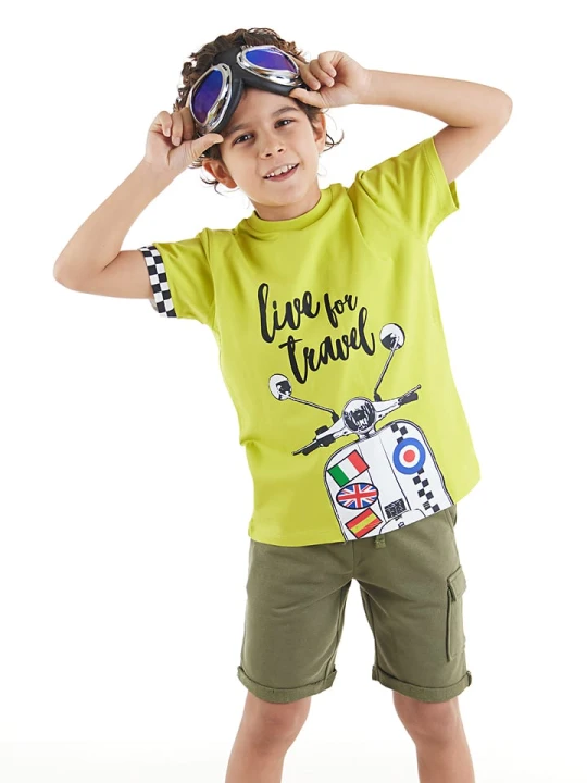 Zdjęcie produktu Denokids 2-częściowy zestaw "Moto Tour" w kolorze zielono-oliwkowym rozmiar: 122