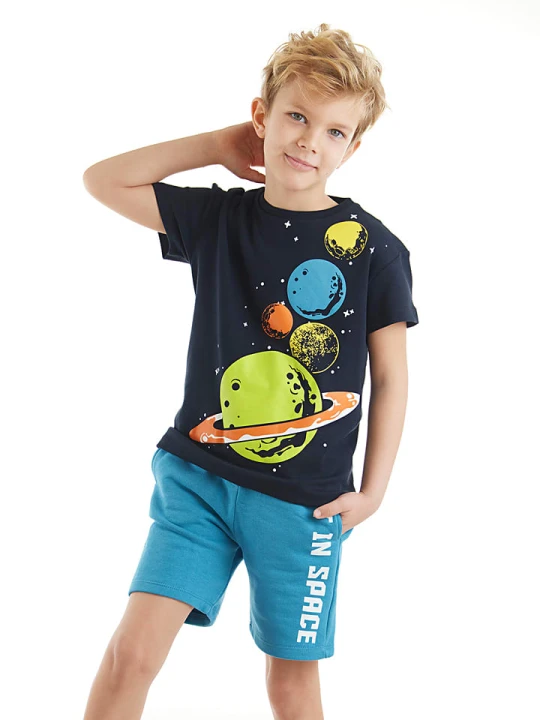 Zdjęcie produktu Denokids 2-częściowy zestaw "Planets" w kolorze czarno-błękitnym rozmiar: 128