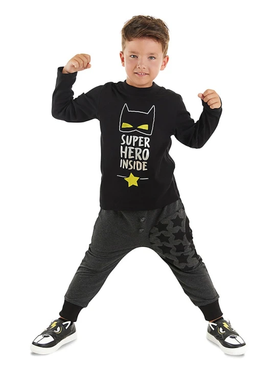 Zdjęcie produktu Denokids 2-częściowy zestaw "Super Hero" w kolorze czarnym rozmiar: 140