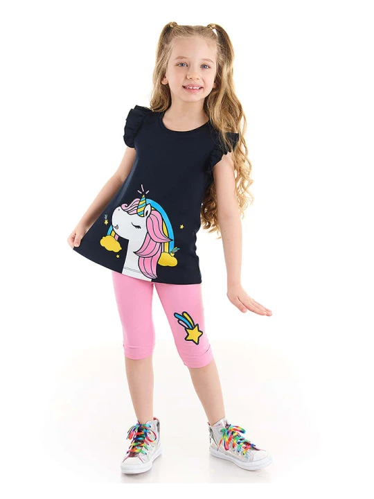 Zdjęcie produktu Denokids 2-częściowy zestaw "Unicorn Rainbow" w kolorze czarno-jasnoróżowym rozmiar: 128