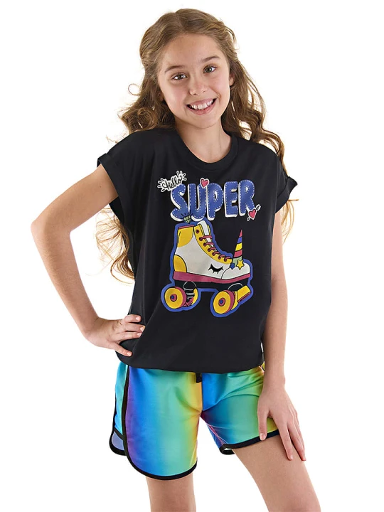 Zdjęcie produktu Denokids 2-częściowy zestaw "Unicorn Skate" w kolorze granatowym ze wzorem rozmiar: 134
