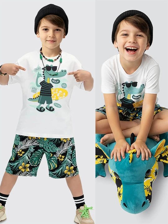 Zdjęcie produktu Denokids 2-częściowy zestaw w kolorze biało-czarnym rozmiar: 122