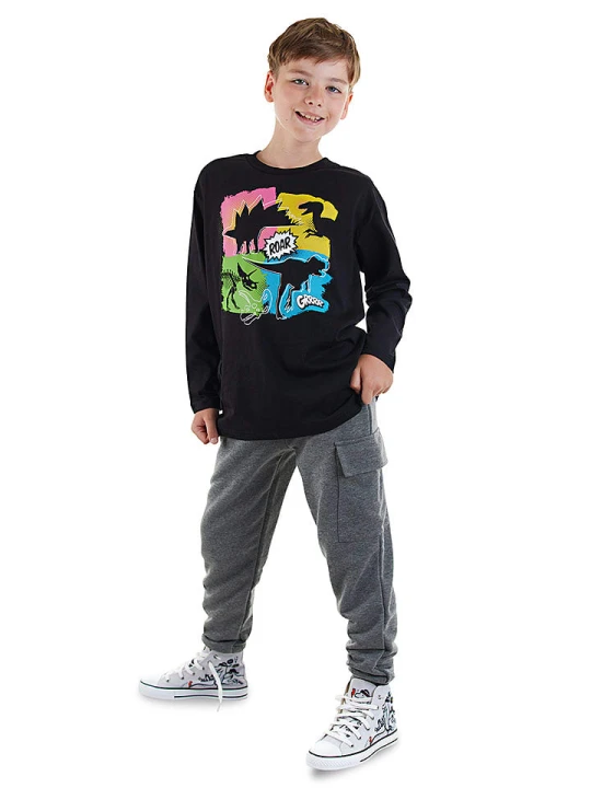 Zdjęcie produktu Denokids 2-częściowy zestaw w kolorze czarno-szarym rozmiar: 110